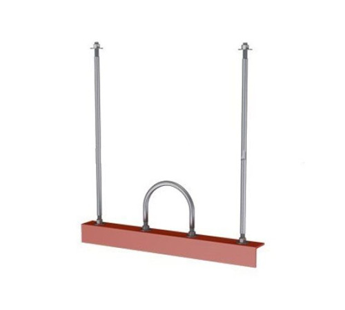 Подвески одной трубы на опорном уголке в Лиде