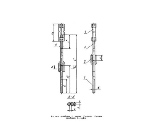Тяги шарнирные резьбовые с муфтой для трубопроводов в Лиде