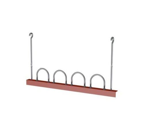 Подвески четырех труб на опорном уголке в Лиде