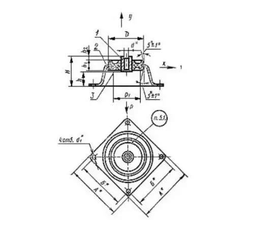 Амортизаторы приборные резинометаллические чашечные в Лиде