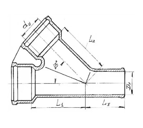 Косые чугунные тройники 45° в Лиде с доставкой по Беларуси