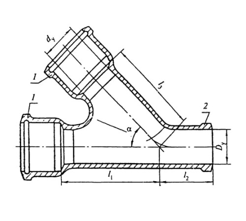 Косые чугунные тройники 60 градусов в Лиде