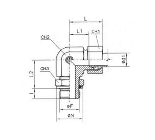 Угольники ввертные TN 514 с уплотнением в Лиде