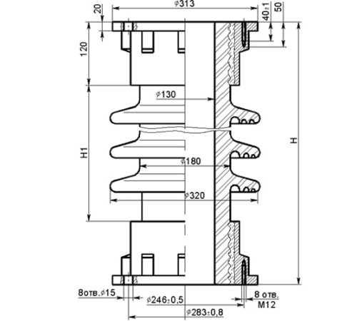 Фарфоровые армированные покрышки ПНК для конденсаторов в Лиде