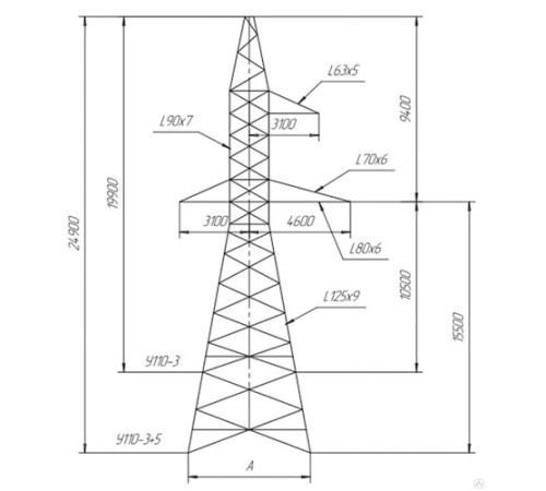 Промежуточно-угловые опоры ЛЭП в Лиде с доставкой по Беларуси