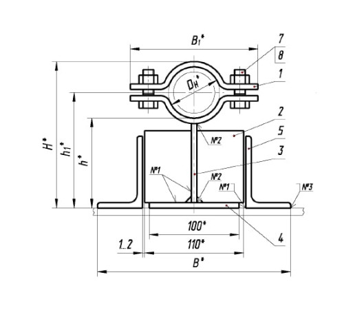 Опоры ТПР.08.17(2) для трубопроводов в Лиде